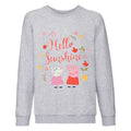 Grau meliert - Front - Peppa Pig - "Hello Sunshine" Sweatshirt für Mädchen