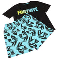 Schwarz-Petrol - Side - Fortnite - "Gradient" Schlafanzug mit Shorts für Jungen