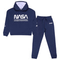 Blau-Weiß - Front - NASA - "Space Administration" Hoodie und Jogginghosen-Set für Kinder