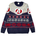 Marineblau-Grau-Rot - Side - Avengers - Pullover für Damen - weihnachtliches Design
