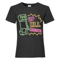 Schwarz - Front - Minecraft - Up All Night T-Shirt für Mädchen