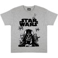 Grau meliert - Side - Star Wars - T-Shirt für Jungen