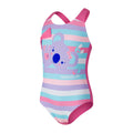 Pink-Blau-Violett - Back - Speedo - Koko Badeanzug für Mädchen