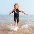 Schwarz-Rot - Back - Urban Beach - "Sharptooth" Neoprenanzug für Kinder