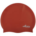 Rot - Front - SwimTech Unisex Silikon-Badekappe für Erwachsene
