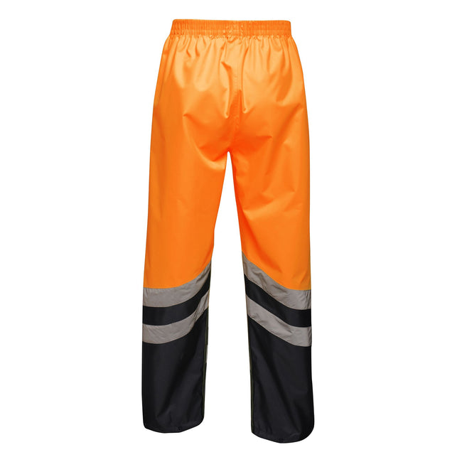 Orange-Marineblau - Back - Regatta Unisex Hi-Vis-Überhose - Arbeitshose , Warnfarben, reflektierend