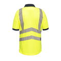 Gelb-Marineblau - Back - Regatta Herren Arbeitspoloshirt in Warnfarben, reflektierend