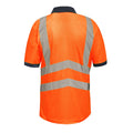 Orange-Marineblau - Back - Regatta Herren Arbeitspoloshirt in Warnfarben, reflektierend