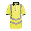 Gelb-Marineblau - Front - Regatta Herren Arbeitspoloshirt in Warnfarben, reflektierend