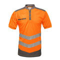 Orange-Grau - Front - Regatta Herren Poloshirt in Warnfarben
