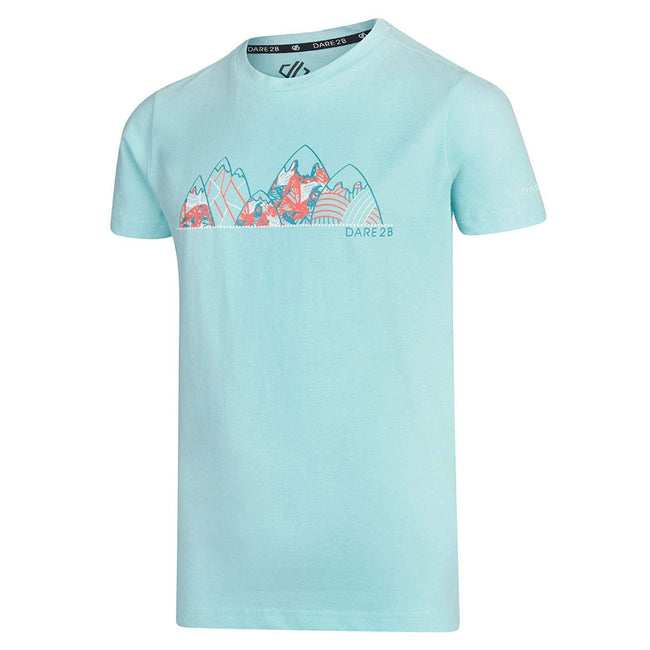 Hellblau mit Berg - Lifestyle - Dare 2B Kinder T-Shirt Frenzy mit Grafikdruck