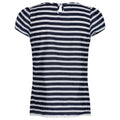 Marineblau gestreift - Back - Regatta Damen T-Shirt Jakayla kurzärmlig