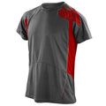 Schwarz-Rot - Front - Spiro Herren Sport T-Shirt  Athletic