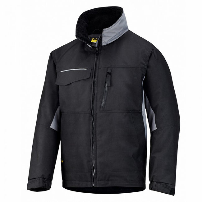 Schwarz-Grau - Front - Snickers Herren Premium Winter-Jacke - Arbeitsjacke