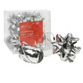 Silber - Front - Christmas Shop Geschenkband und Dekoschleifen, 10 Stück