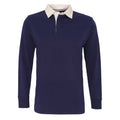 Marineblau - Front - Asquith & Fox Herren Vintage Rugby T-Shirt, langärmlig
