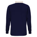 Marineblau - Back - Asquith & Fox Herren Vintage Rugby T-Shirt, langärmlig
