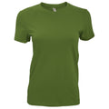 Olive - Front - American Apparel Damen T-Shirt, Rundhalsausschnitt, Kurzarm