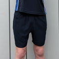 Marineblau - Back - Finden & Hales Kinder Mikrofaser Sport Shorts Unifarben