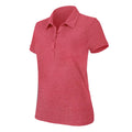 Rot Meliert - Front - Kariban Damen Melange Kurzarm Polo Shirt