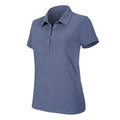 Blau Meliert - Front - Kariban Damen Melange Kurzarm Polo Shirt
