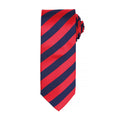 Rot - Marineblau - Front - Premier Herren Krawatte mit Streifen Muster  (2 Stück-Packung)