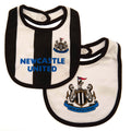 Schwarz-Weiß - Front - Newcastle United FC - Baby Wappen - Lätzchen 2er-Pack