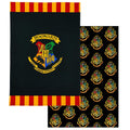 Schwarz-Grün-Gelb - Front - Harry Potter - Geschirrhandtuch, Hogwarts 2er-Pack Set