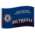 Blau-Schwarz-Weiß - Front - Chelsea FC - Fahne "Keep The Blue Flag Flying High", Slogan
