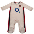 Weiß-Weinrot - Front - England RFU - Schlafanzug für Baby