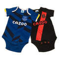 Blau-Schwarz - Front - Everton FC - "Sponser" Bodysuit für Baby (2er-Pack)