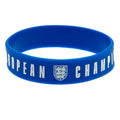 Blau-Weiß - Front - England Lionesses - "European Champions" Silikonarmband Wappen