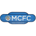 Himmelblau-Weiß - Front - Manchester City FC - Hängeschild, Retro