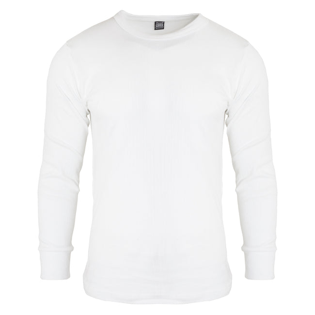 Weiß - Front - FLOSO Herren Thermo-Unterhemd - T-Shirt, Langarm