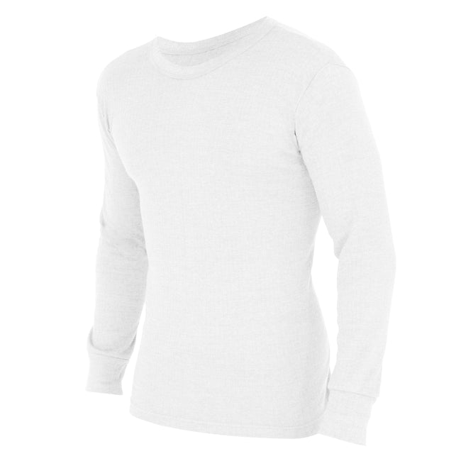 Weiß - Back - FLOSO Herren Thermo-Unterhemd - T-Shirt, Langarm