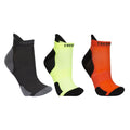 Neongelb-Schwarz-Orange - Front - Trespass Unisex Sneakersocken Vandring mit Aufprallschutz, 3 Paar