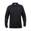 Schwarz - Front - Clique - Poloshirt für Kinder Langärmlig