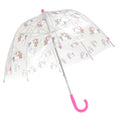 Einhorn - Front - X-Brella Kinder Regenschirm mit Einhorn-Design, Transparent