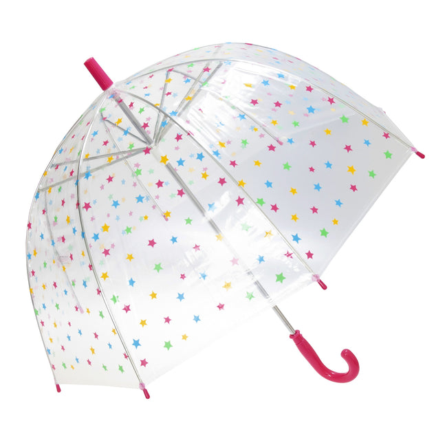 Pink - Front - Susino Damen Regenschirm X-brella Sterne