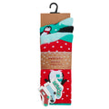 Rot-Grün - Back - Socken für Damen - weihnachtliches Design(3er-Pack)