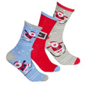 Blau-Grau - Front - Socken für Damen - weihnachtliches Design(3er-Pack)