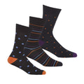 Marineblau-Orange - Front - Pandastick - "Stripes & Spots" Socken für Herren