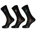 Schwarz - Front - Pandastick - Socken für Herren (3er-Pack)