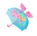 Blau-Pink - Front - Kinder Regenschirm mit 3D-Meerjungfrauen-Design