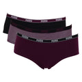 Schwarz-Violett - Front - Puma - Slips für Damen (3er-Pack)