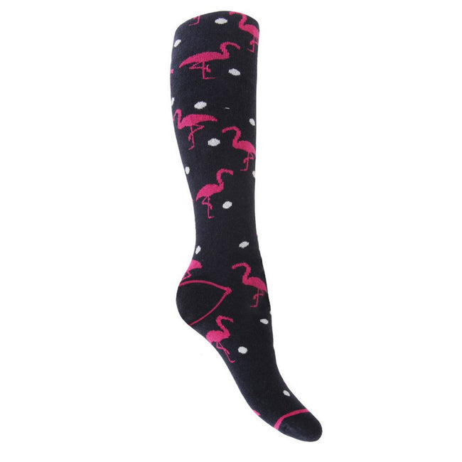 Flamingo-Schmetterlinge - Lifestyle - Damen Hyperwarm lange Thermal Gummistiefel Socken (3 Paar)