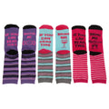Pink-Hellblau- Lila - Front - Damen Socken mit witzigen Sprüchen, 3 Paar
